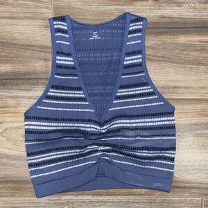 Aerie Navy and White Striped Crop Top